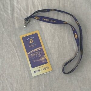 Lakers Staples Center Collectible Memorabilia Lanyard